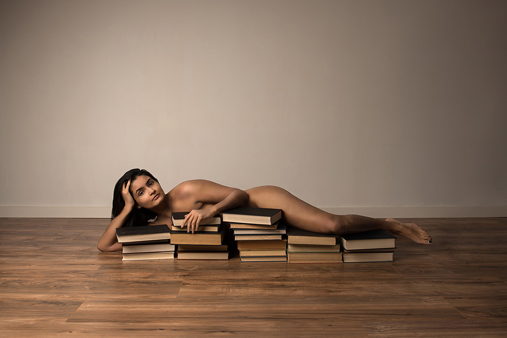 Epic Portrait Boudoir Photography: You’ll Find Me in the Stacks