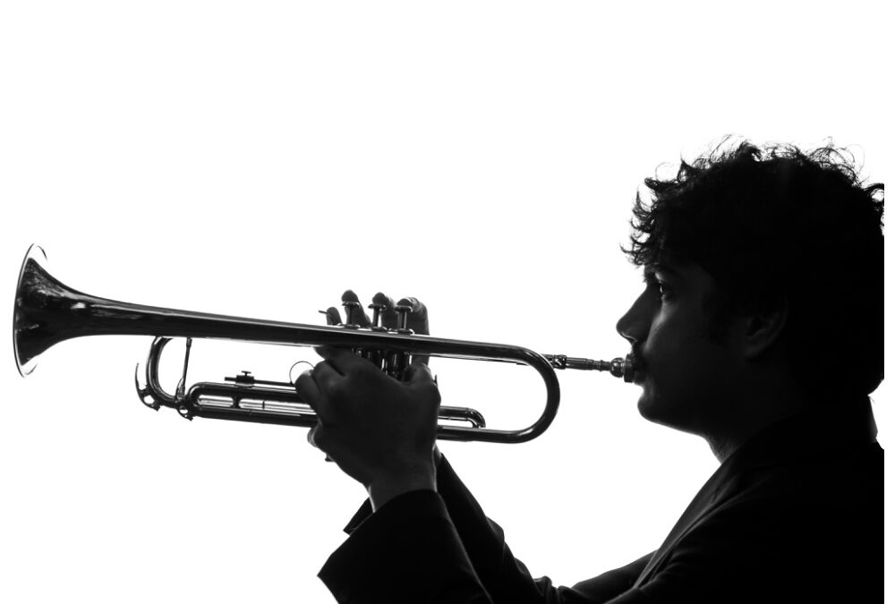 backlit high key trumpet portrait senior photographer portland