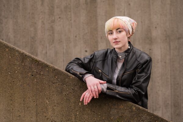 Portland Senior Photography Teen image standing by concrete stairs
