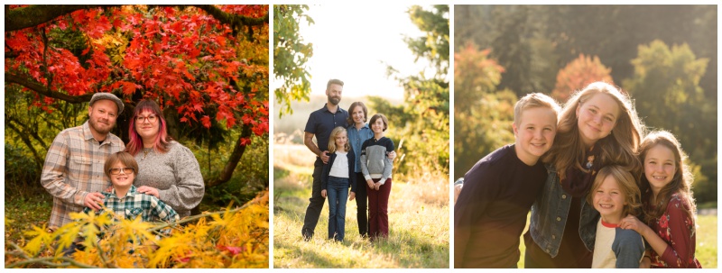 collage of fall family sessions